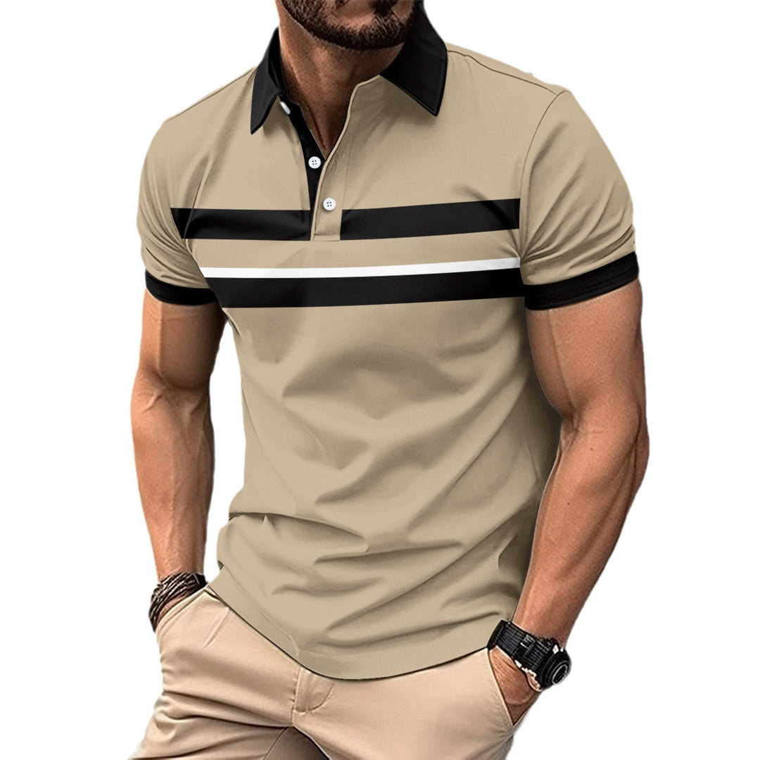 Herren Kurzarm Poloshirt mit modernen Streifen Echoarchiv