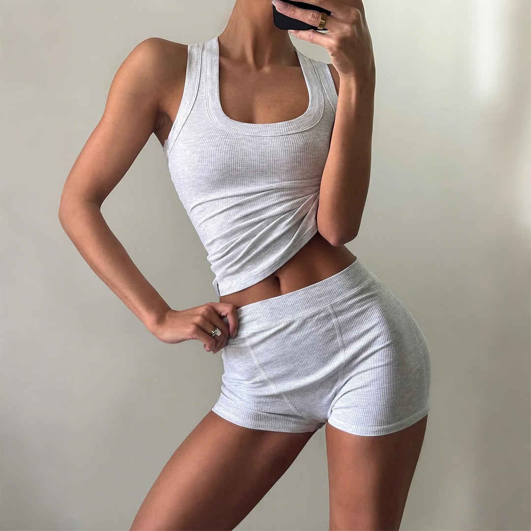 Damen Sportliches Tanktop und Shorts Set Echo Archiv