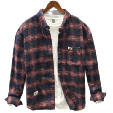 Herren Legeres Karo-Flanell-Overshirt aus weichem Baumwollmix mit Brusttasche Echoarchiv