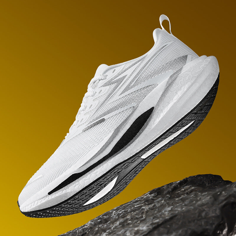 Unisex dynamische Straßenlaufschuhe mit gebogener Rocker‑Zwischensohle, reaktiver EVA‑Dämpfung und atmungsaktivem Strickobermaterial – Tavélo