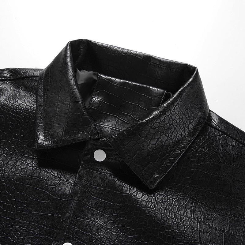 Herren kunstlederne Jacke im croco-Design Echoarchiv