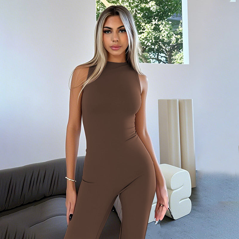 Damen Fließender Jumpsuit mit ausgestellt Bein Echo Archiv