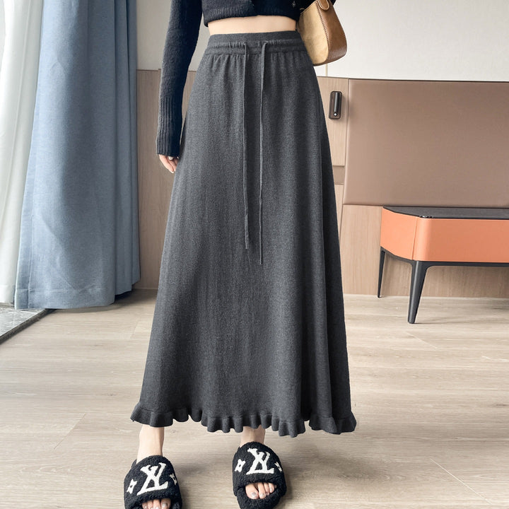 Damen Eleganter und fließender Maxirock mit Volantabschluss Echo Archiv