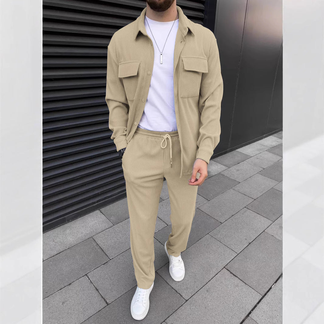Herren Eleganter und bequemer Zweiteiler mit Struktur Echoarchiv