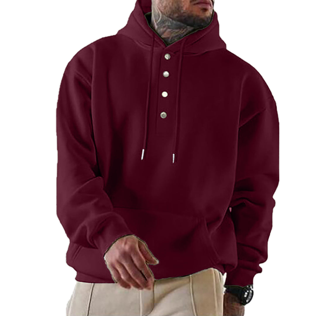 Herren Kapuzenpullover mit modischen Druckknöpfen Echoarchiv