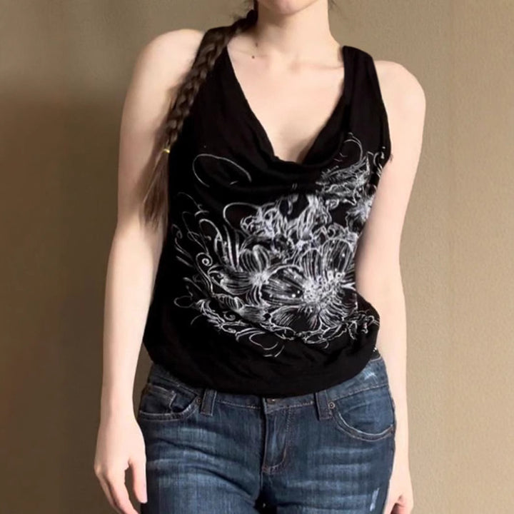 Damen ärmelloses Crossover-Top mit floralem Design Echo Archiv