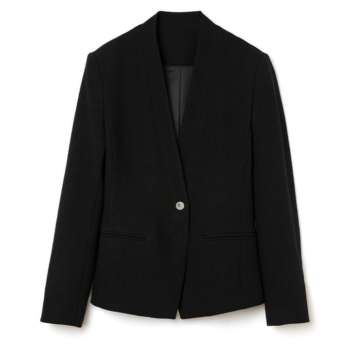 Damen Figurbetonter Ein-Knopf-Blazer mit minimalistischer V-Front und Einschubtaschen Echoarchiv