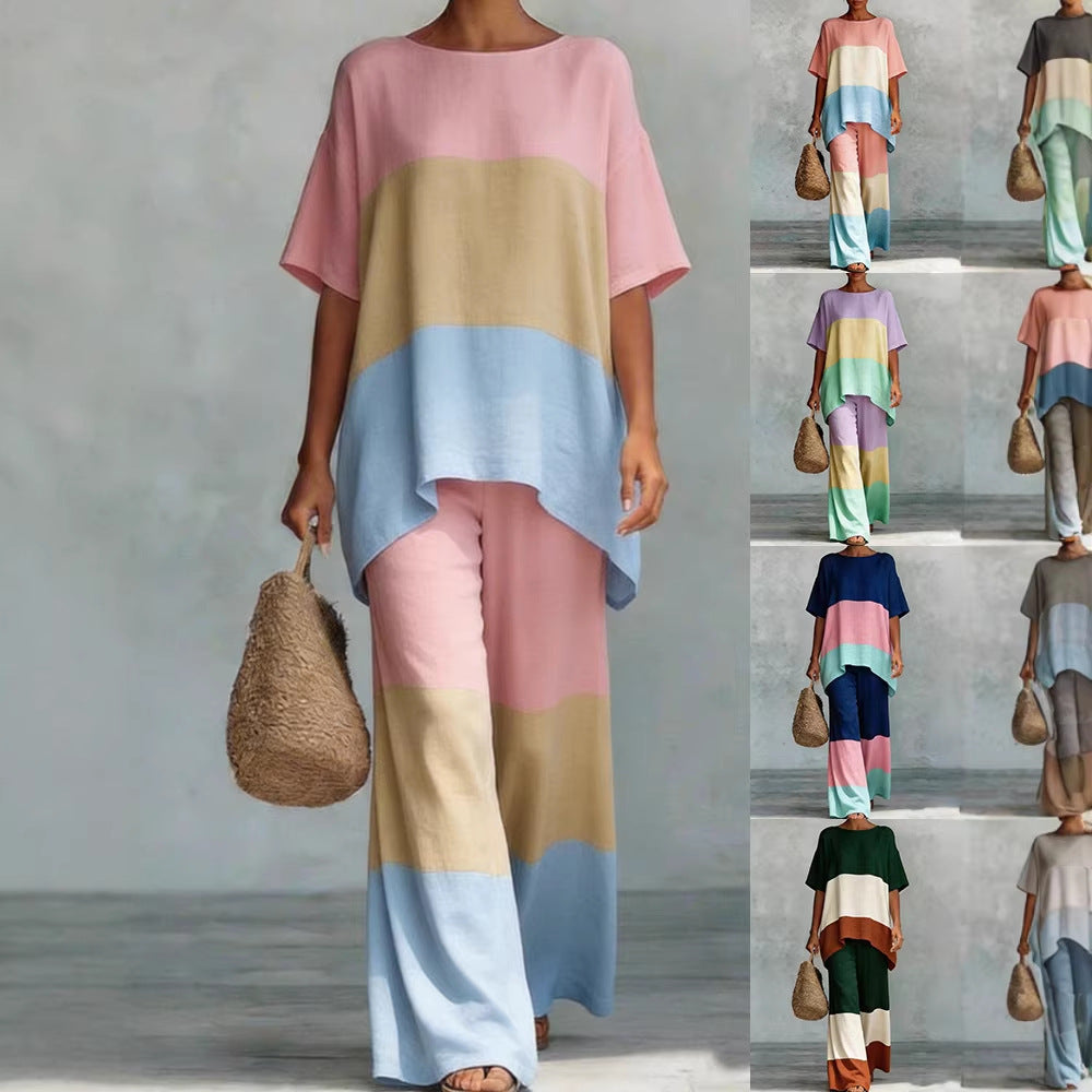 Damen Stilvolles und lässiges Zweiteiler-Set mit geometrischem Design Echo Archiv