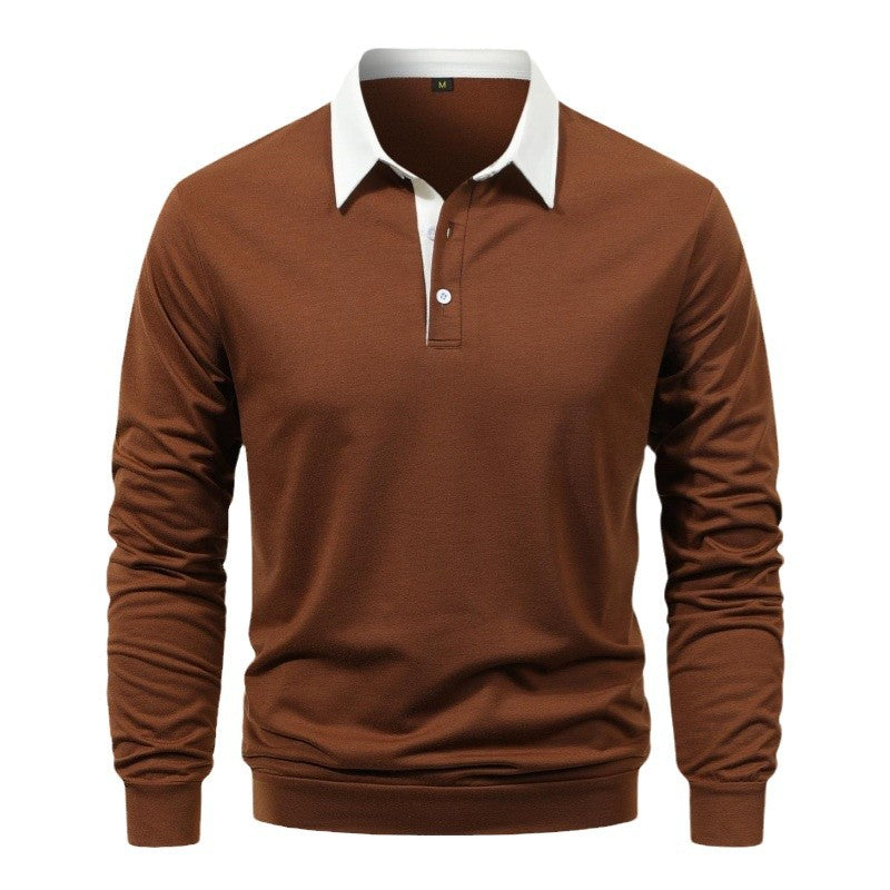 Herren Langarm Poloshirt mit kontrastierendem Kragen Echoarchiv