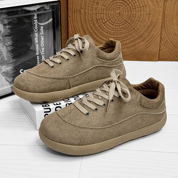 Herren Wildleder Low-Top Freizeit-Sneaker mit gepolstertem Kragen Echoarhiv