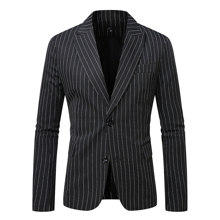 Herren Eleganter Streifenblazer mit modernem Schnitt und luxuriösen Details Echoarchiv