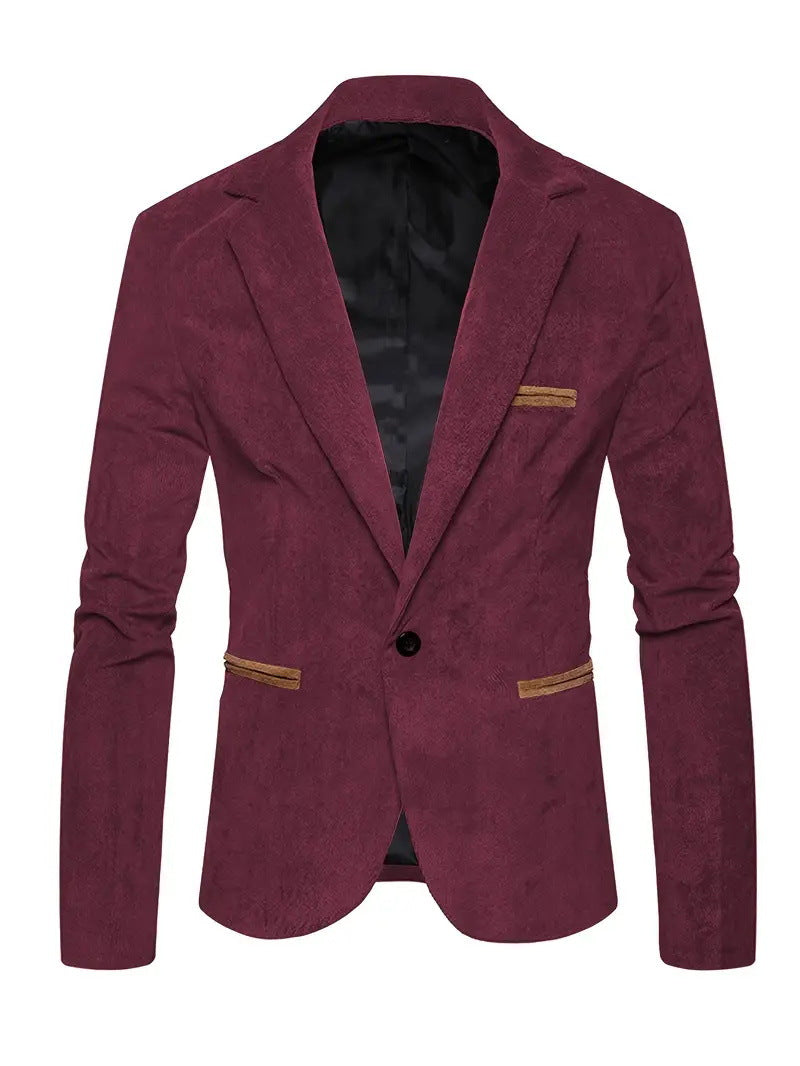 Herren modischer Wildlederblazer mit strukturierter Oberfläche Echoarchiv
