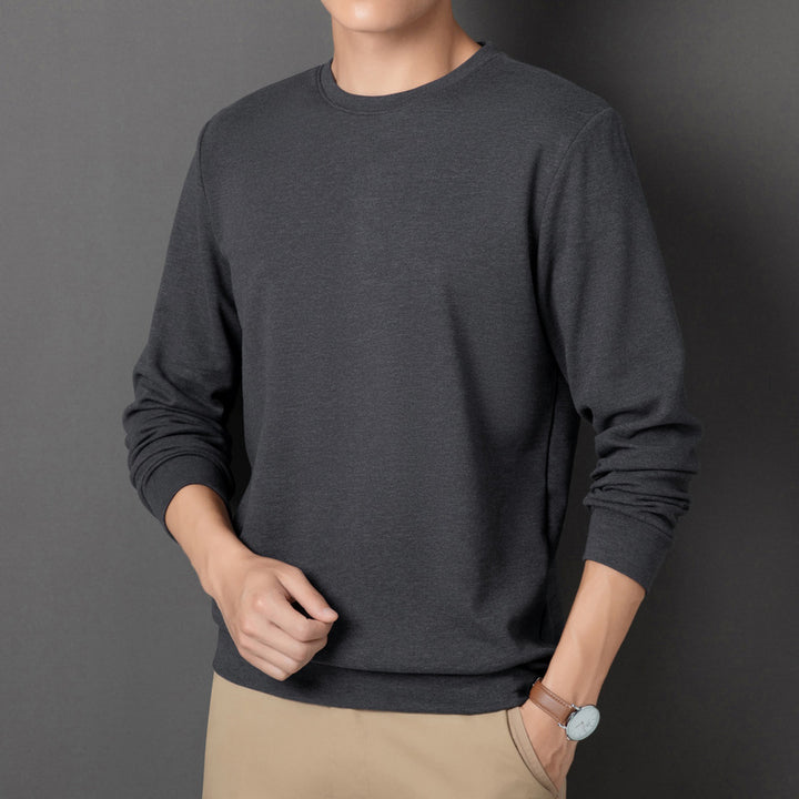 Herren Feines Rundhals-Sweatshirt aus Baumwollmix mit Regular-Fit und Rippbündchen Echo Archiv