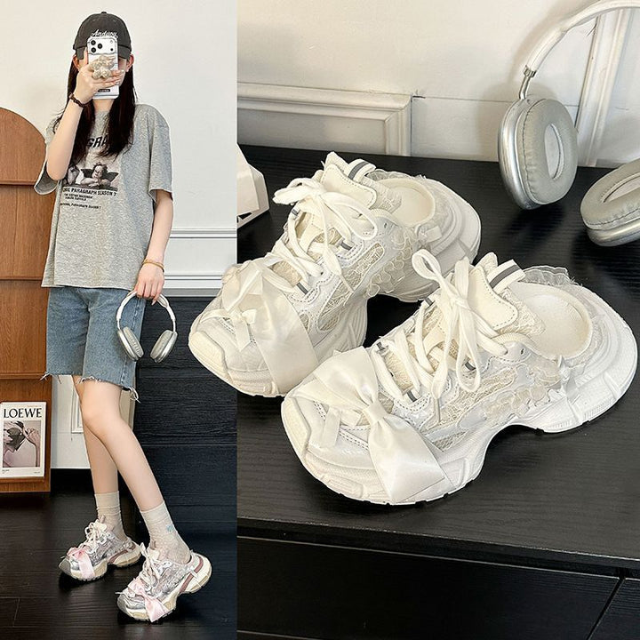 Damen Chunky‑Sneaker mit floraler Spitze und Satin‑Schleife Echo Archiv
