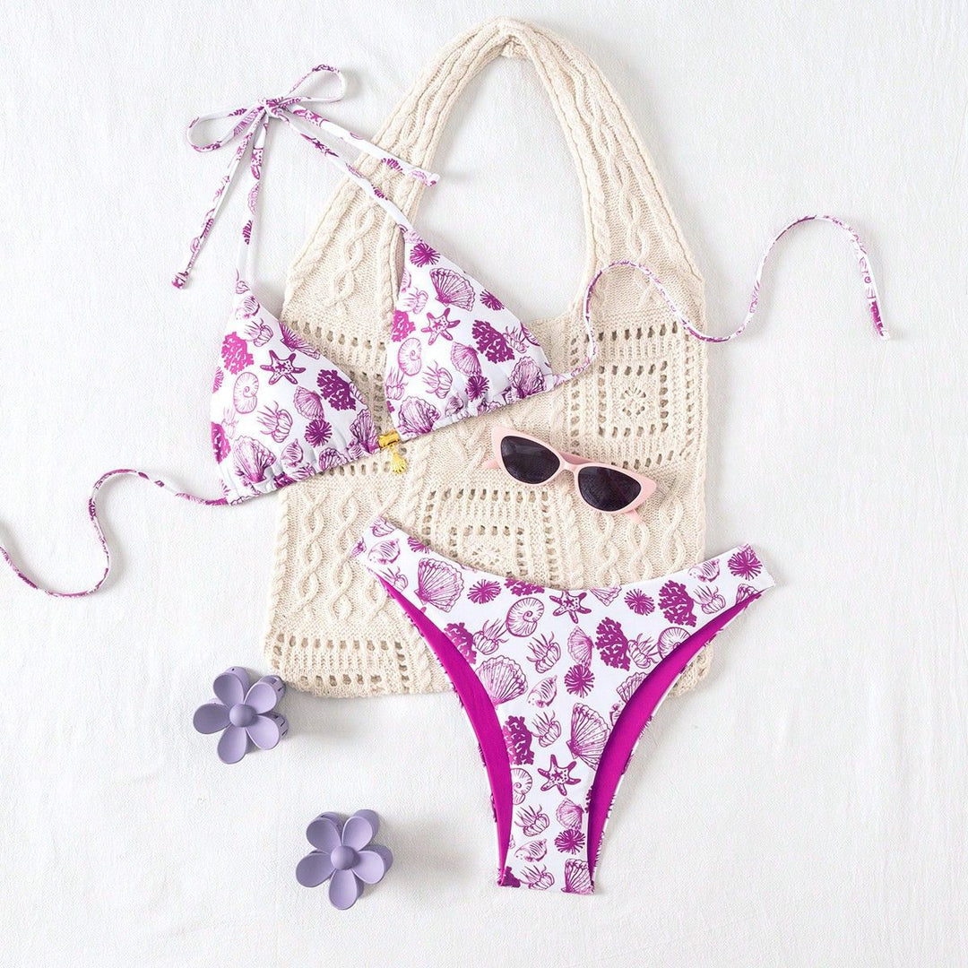 Damen Polka-Dots Triangel-Bikini mit verstellbaren Trägern Echo Archiv