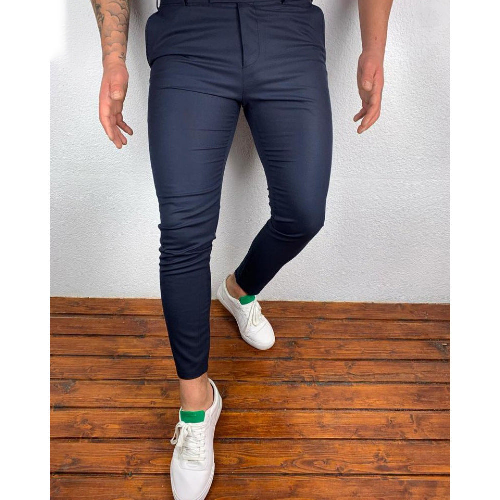 Herren Slim-Fit Anzughose im modernen Design mit elastischem Bund und seitlichen Taschen Echoarchiv