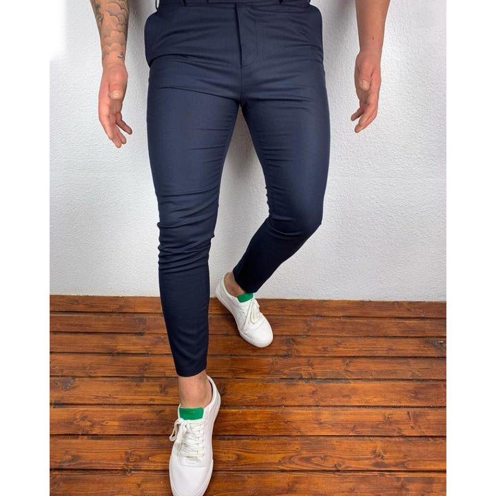 Herren Slim-Fit Anzughose im modernen Design mit elastischem Bund und seitlichen Taschen Echoarchiv