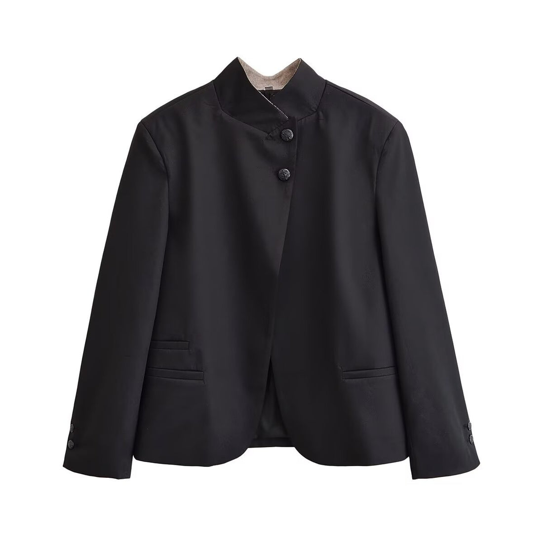 Damen Kurzblazer mit Stehkragen und asymmetrischer Knopfleiste Echo Archiv