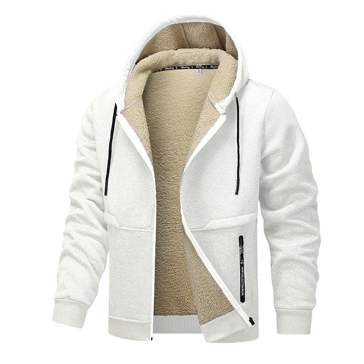 Herren Gefütterte Kapuzenjacke mit Teddyfutter, durchgehendem Reißverschluss und Eingriffstaschen Echo Archiv