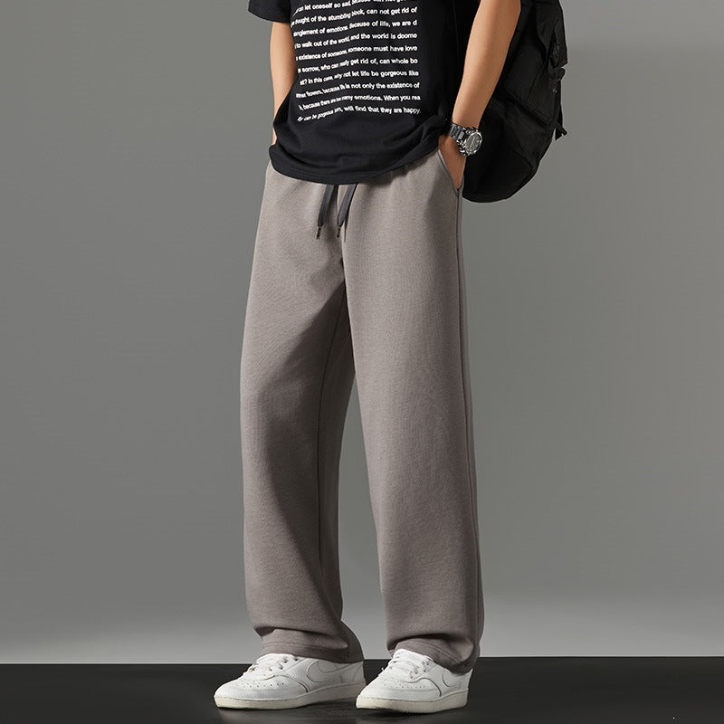 Herren weite Relaxed-Jogginghose aus French-Terry mit Kordelzug, elastischem Bund & geradem Bein Echoarchiv