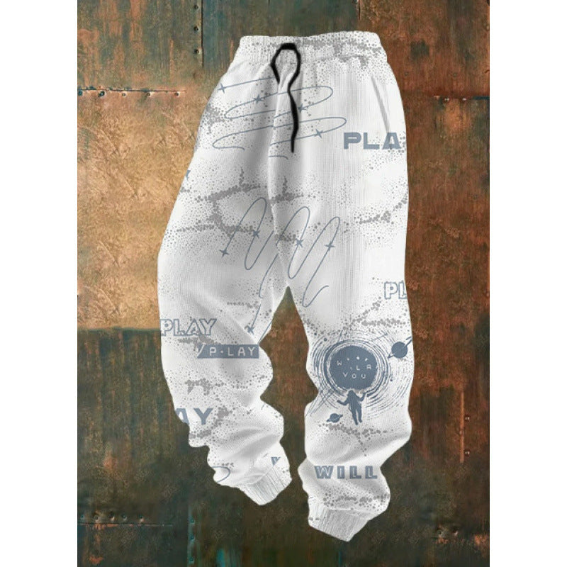 Damen Bequeme Freizeithose mit kreativem Druck Echoarchiv