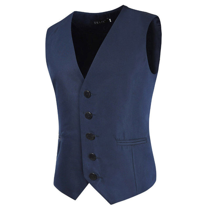 Herren Satin-Smokingsweste mit taillierter Passform, V-Ausschnitt und eleganter Knopfleiste Echo Archiv