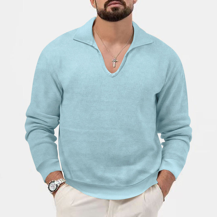 Herren V-Ausschnitt Pullover im lässigen Strickdesign Echoarchiv