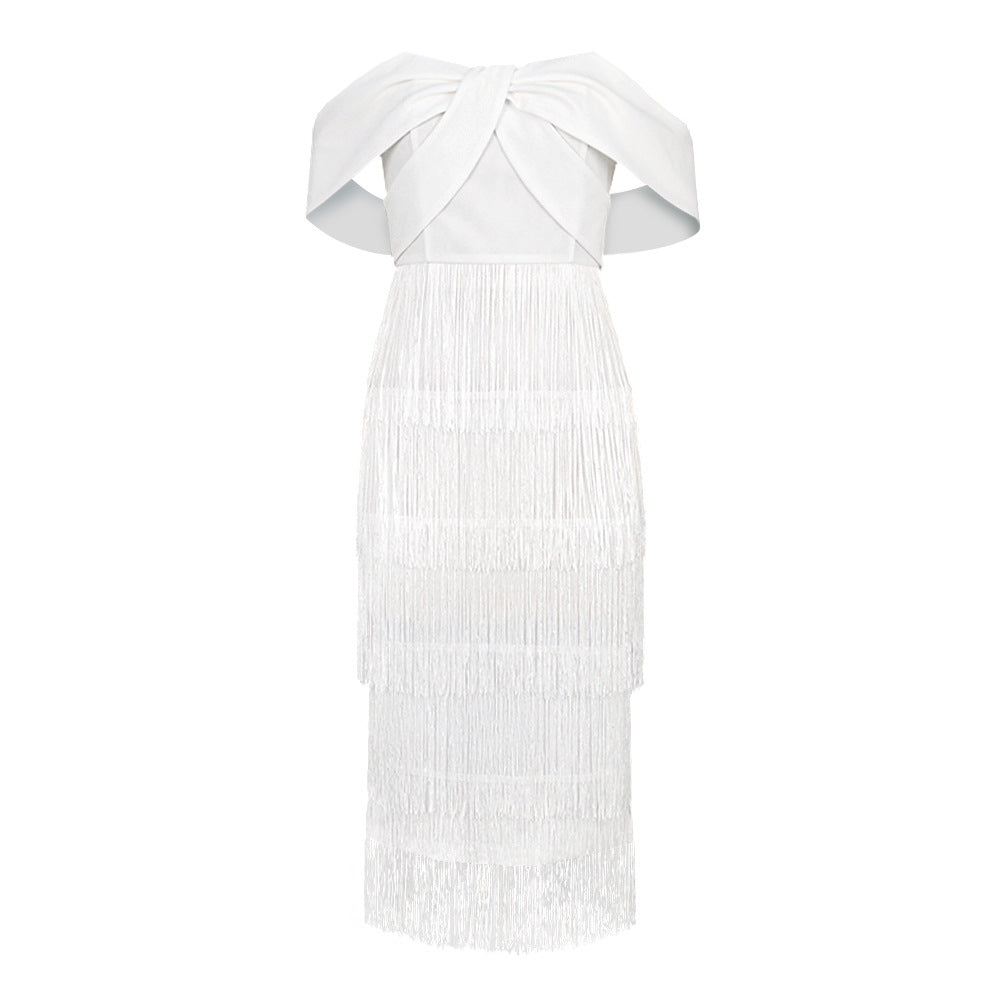 Damen Cut-out Cocktailkleid mit Fransen Echo Archiv