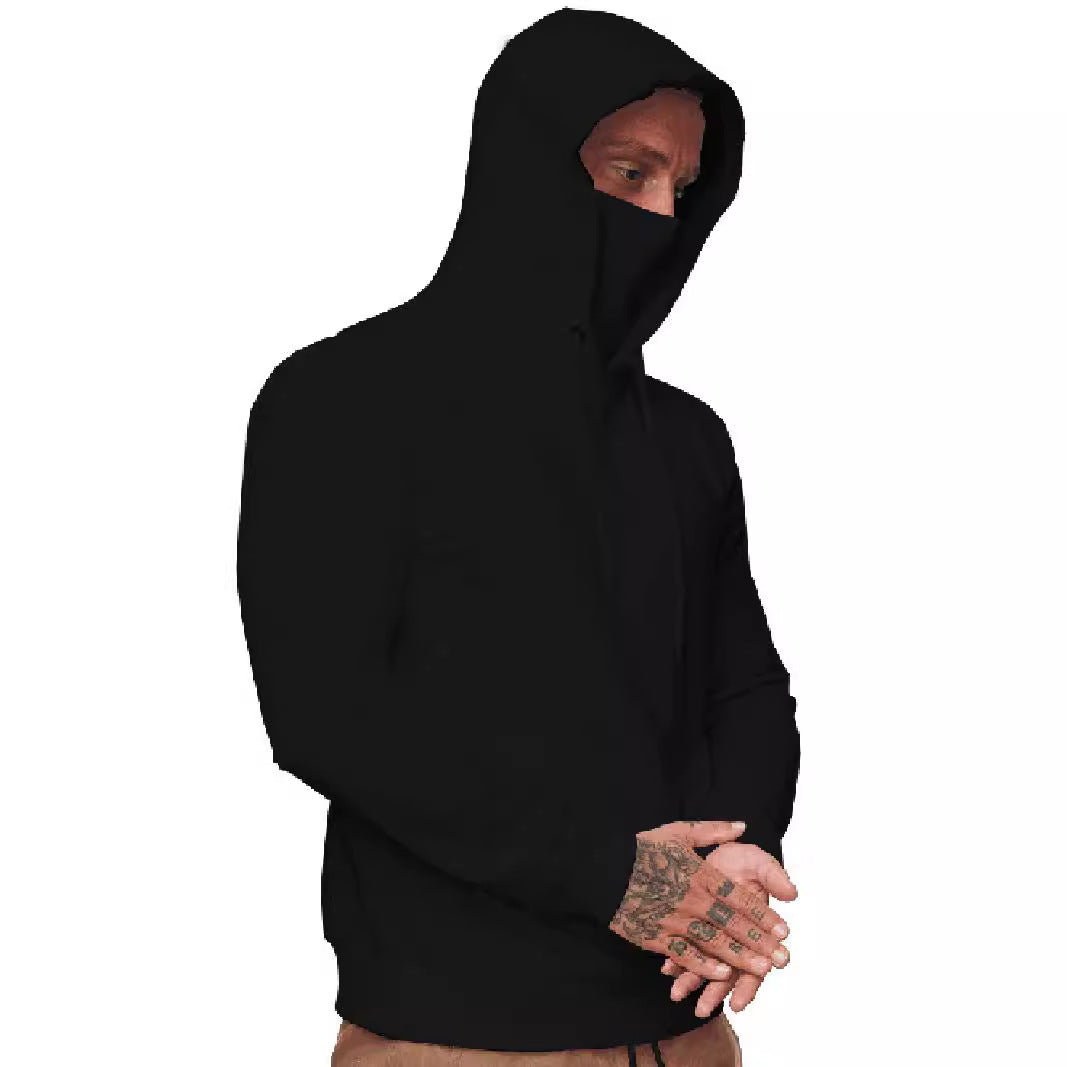 Herren nan Kapuzenpullover mit integriertem Schlauchkragen-Mundschutz, Kängurutasche und Rippbündchen Echo Archiv