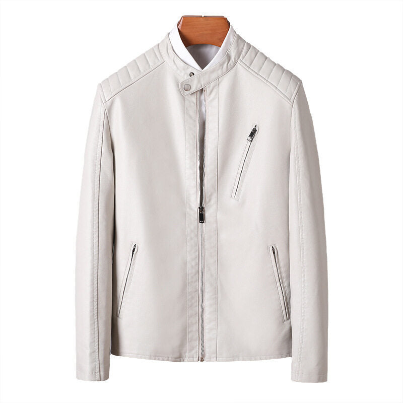 Herren Elegante Lederjacke mit Stehkragen Echo Archiv
