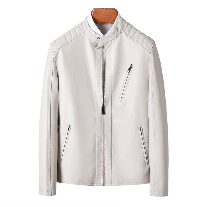 Herren Elegante Lederjacke mit Stehkragen Echo Archiv