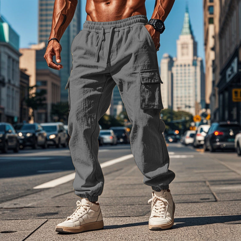 Herren Cargo-Jogginghose mit verstellbarem Kordelzug und mehreren Seitentaschen Echoarchiv