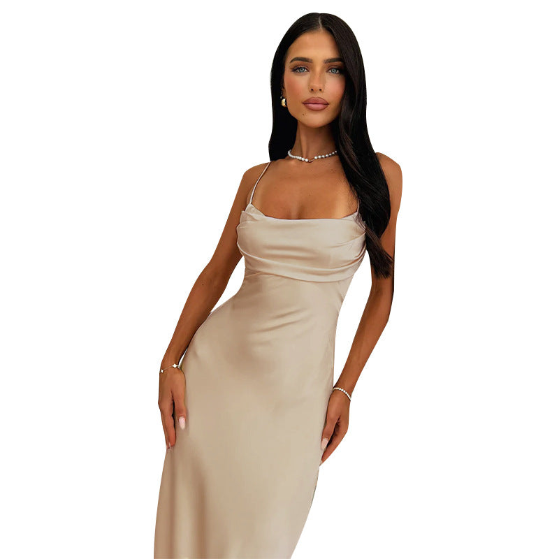 Damen Elegantes Maxikleid mit raffiniertem Cowl-Ausschnitt Echo Archiv