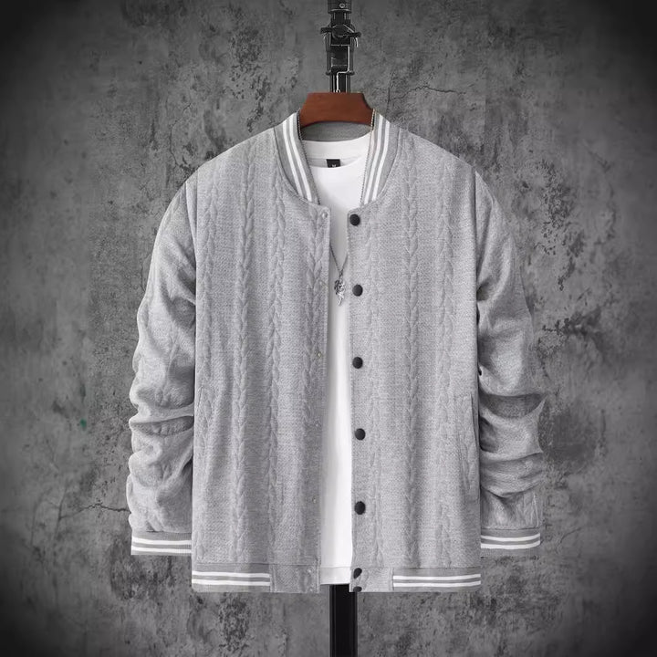 Herren sportliche Collegejacke mit strukturiertem Design Echoarchiv
