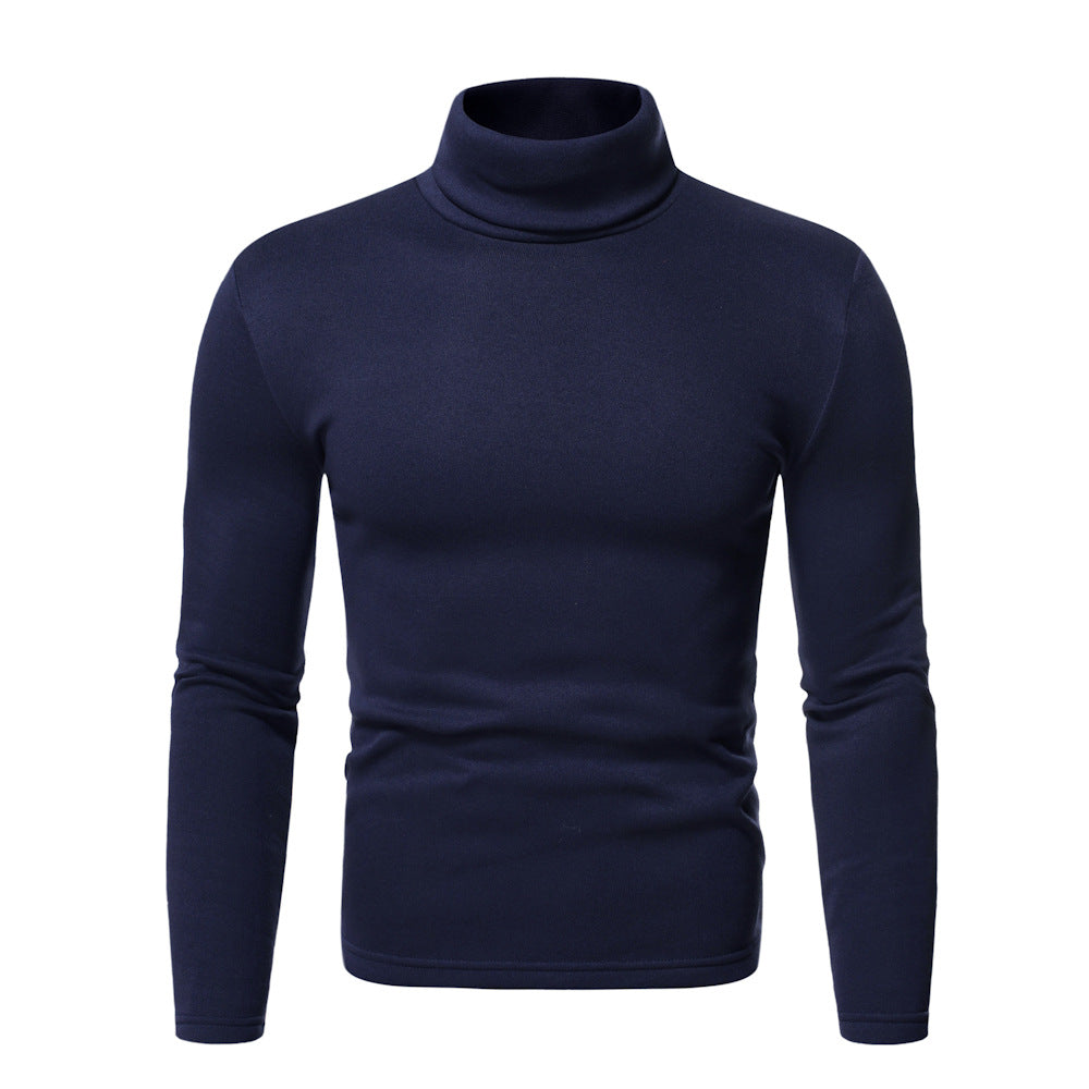 Herren Rollkragenpullover aus weichem Baumwollmix mit körperbetontem Schnitt Echoarchiv