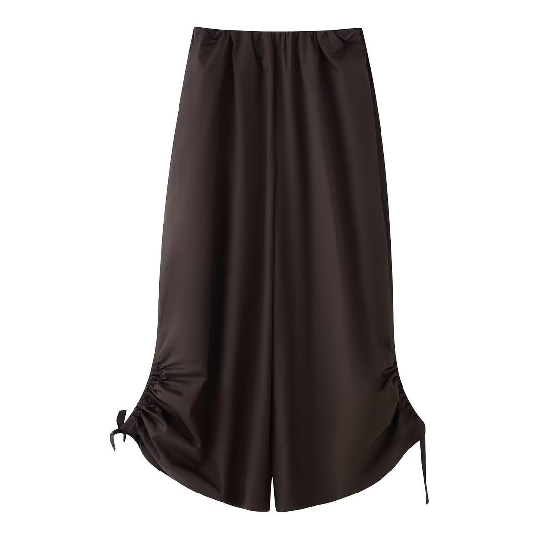 Damen Maxirock aus Satin mit seitlicher Raffung und Bindebändern Echoarchiv