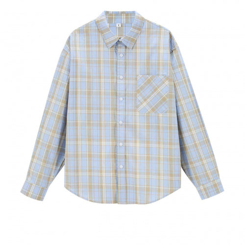 Unisex Boxy-kariertes Overshirt mit Hemdkragen und aufgesetzter Brusttasche Echo Archiv