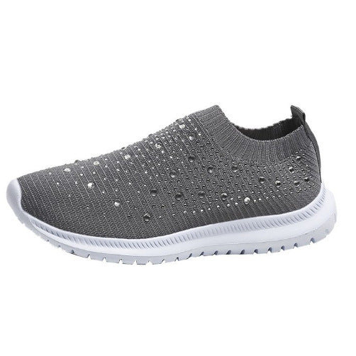 Damen Elastischer Slip-On Strick-Sneaker mit Strassbesatz Echo Archiv