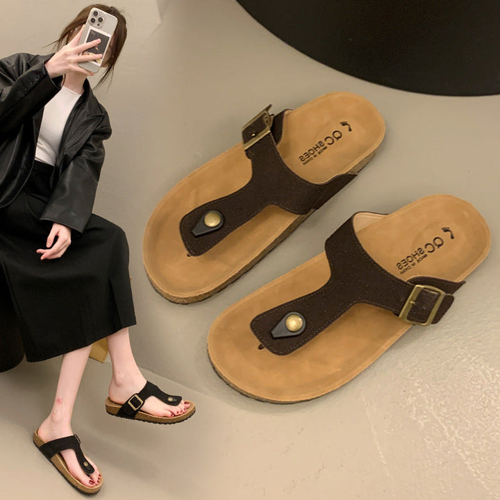 Damen Komfortable Zehentrenner-Sandalen mit verstellbarem Riemen und ergonomischer Sohle Echoarchiv