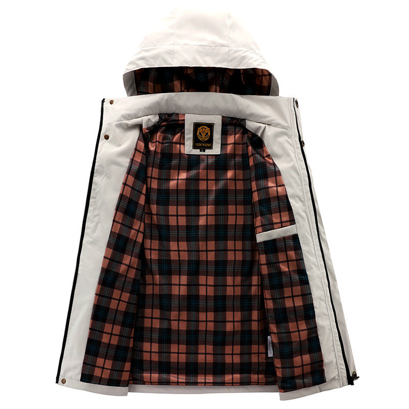 Herren nan wasserdichte Parka-Jacke mit Kapuze, mehrfachen Utility-Taschen, verstärkten Ärmelabschlüssen und winddichter Membran Echo Archiv