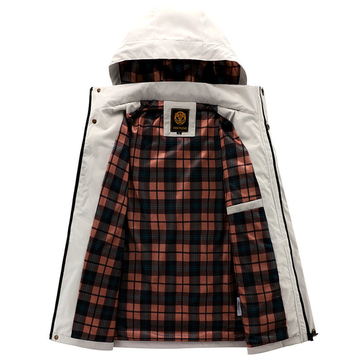 Herren nan wasserdichte Parka-Jacke mit Kapuze, mehrfachen Utility-Taschen, verstärkten Ärmelabschlüssen und winddichter Membran Echo Archiv