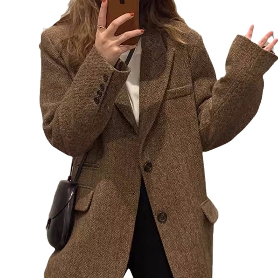 Damen Übergroßer Wollblazer Echoarchiv