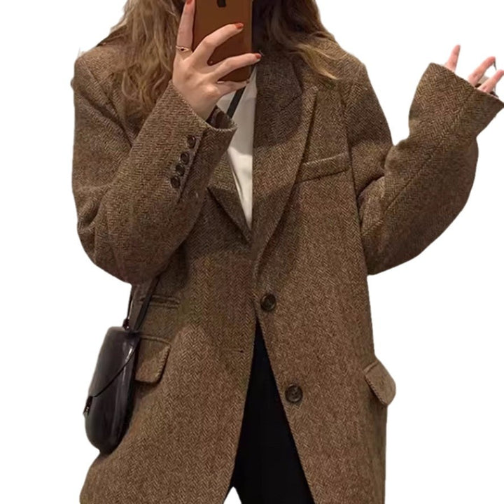 Damen Übergroßer Wollblazer Echoarchiv