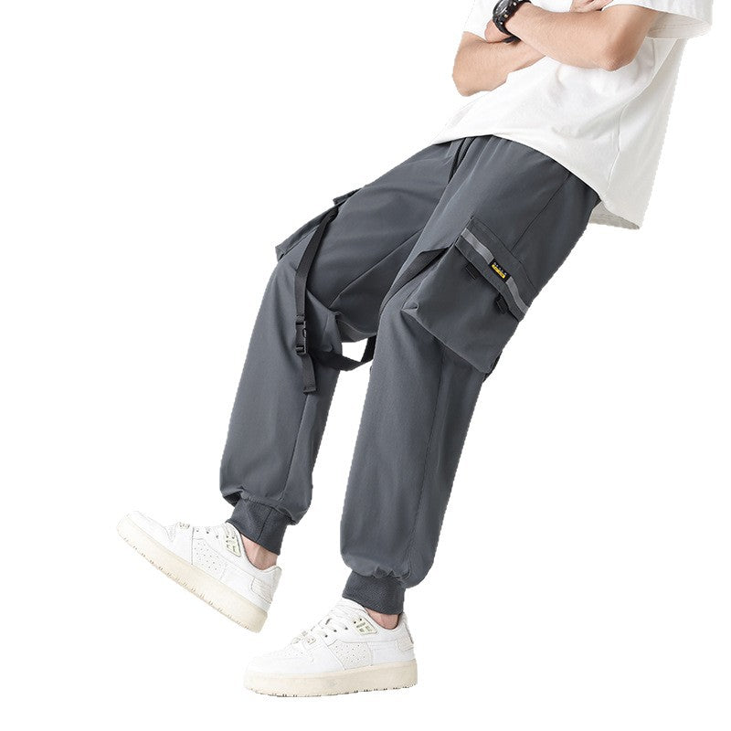 Herren Tech‑Utility Cargohose mit multifunktionalen Beintaschen, verstellbaren Gurtbändern & elastischen Bündchen Echo Archiv