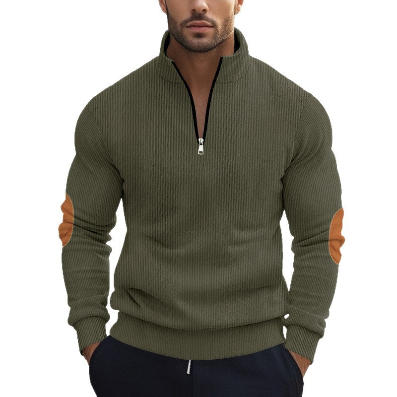 Herren Sportlicher Pullover mit Stehkragen und Reißverschluss Echoarchiv