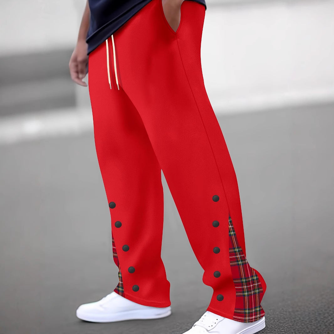 Herren Sportliche Jogginghose mit kontrastierenden Druckknöpfen und atmungsaktivem Stoff Echoarchiv