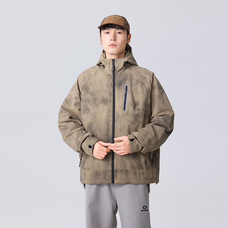Herren Technische Regenjacke mit Kapuze wasserdichter Shell und reflektierender Brusttasche Echo Archiv