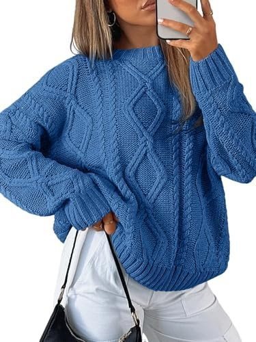 Damen Grobstrickpullover im Zopfmuster mit lässigem Oversize-Schnitt Echo Archiv