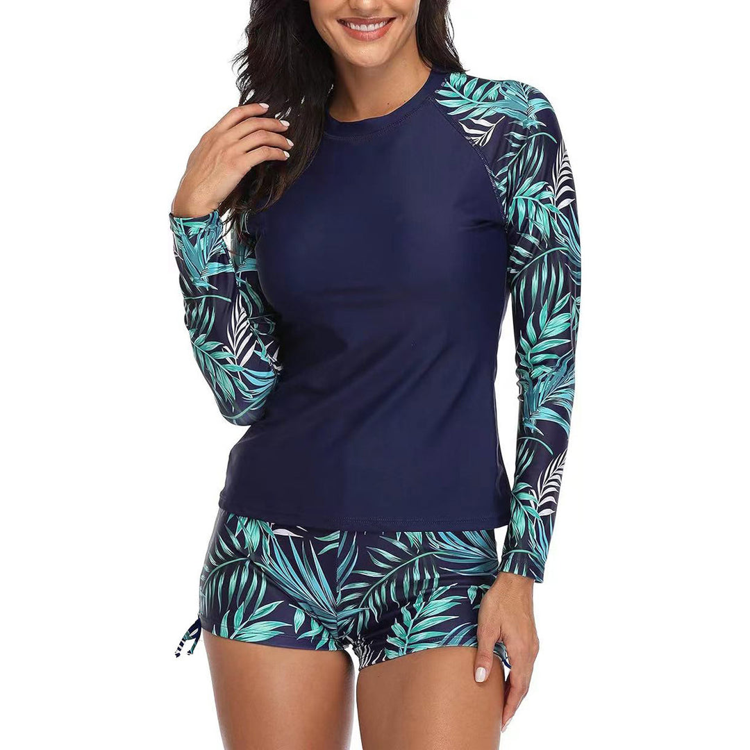 Damen Sportlicher Rashguard mit floralem Design Echo Archiv