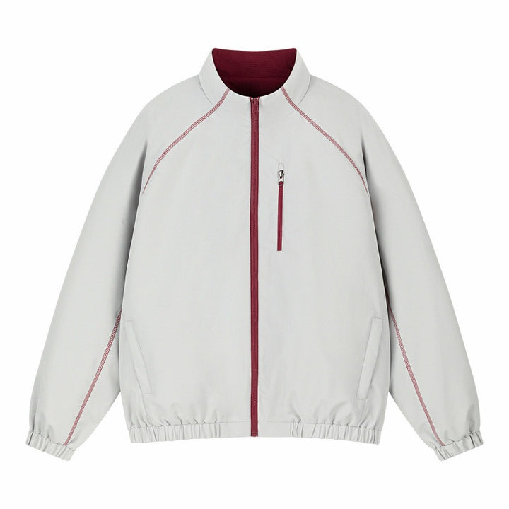 Unisex Leichte Übergangsjacke mit Raglanärmeln, durchgehendem Reißverschluss, Brusttasche und elastischem Saum Echoarchiv